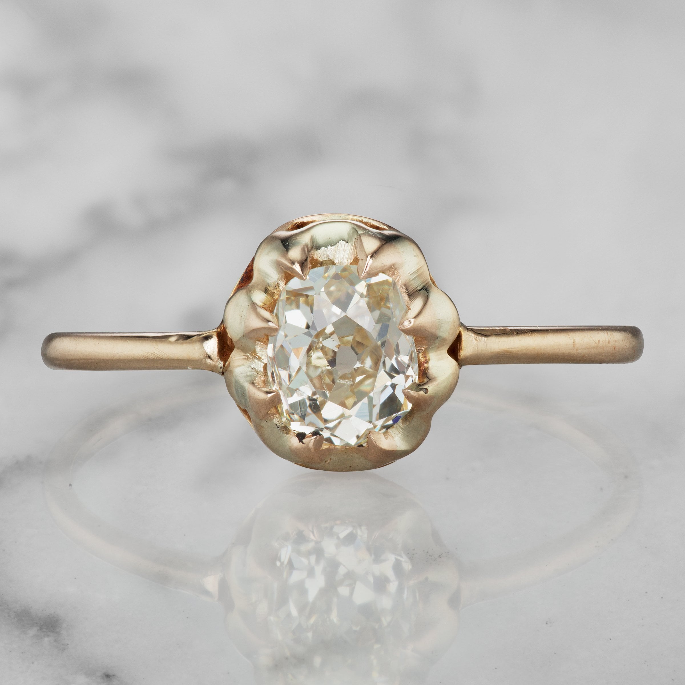 Edwardian Cushion Cut Engagement Ring Circa 1905 | Victor Barbone
