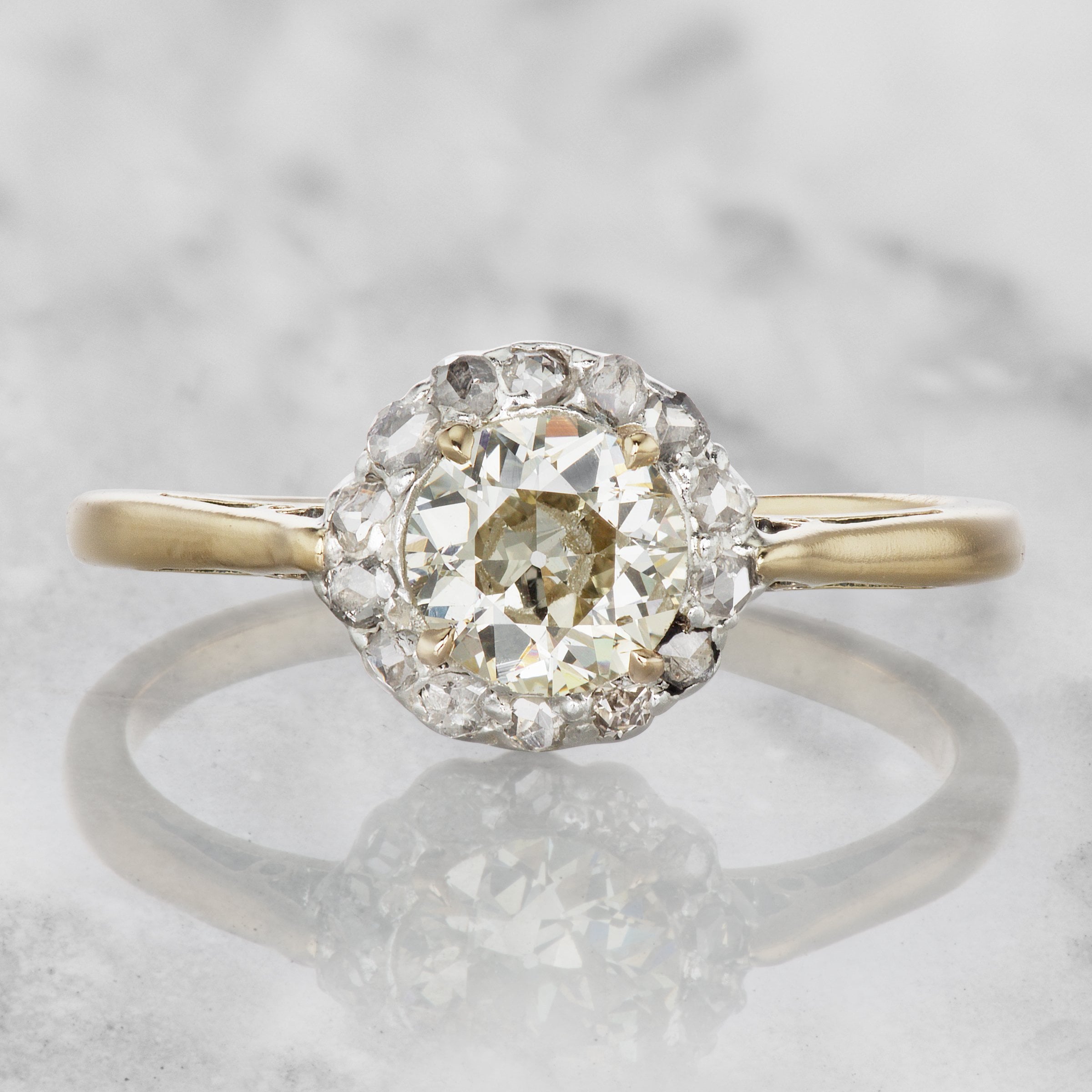 Vintage Rose Cut Halo Engagement Ring | Victor Barbone