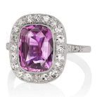 Unique 4.45 carat Purple Sapphire Antique Engagement Ring