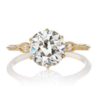 2.15 Antique Diamond - 18kt Gold Setting, Leaf-Like Shoulders