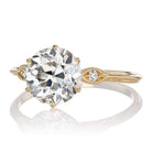 2.15 Antique Diamond - 18kt Gold Setting, Leaf-Like Shoulders