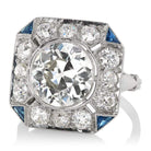 Unique Art Deco Era Diamond & Sapphire Ring 