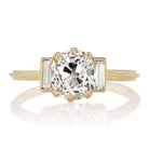 1.53 ct Diamond Flanked by Vertically-Set Diamond Baguettes