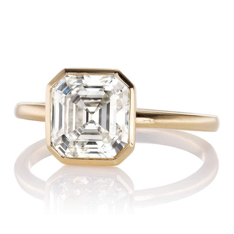 2.61 carat VVS2 Asscher Cut Engagement Ring in Sleek Minimal Design