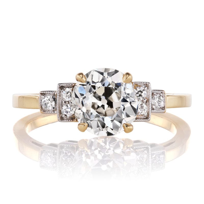 Tiffany & Co Engagement Ring with Bullet Side Stones