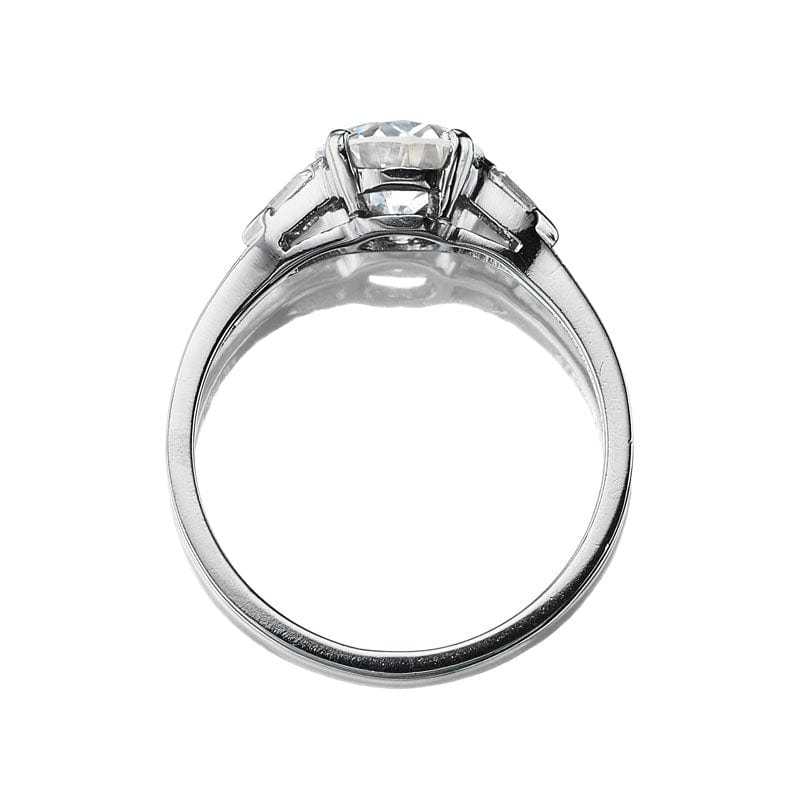 Tiffany & Co Engagement Ring with Bullet Side Stones