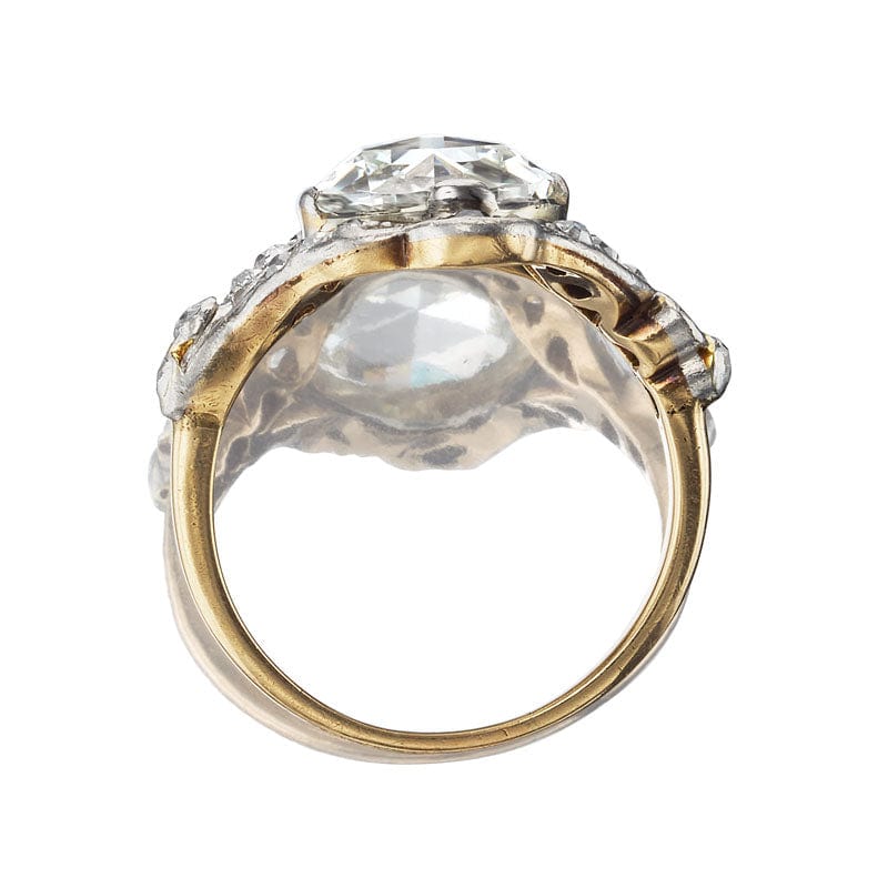 Unique 2.50 carat Vintage Rose Cut Engagement Ring
