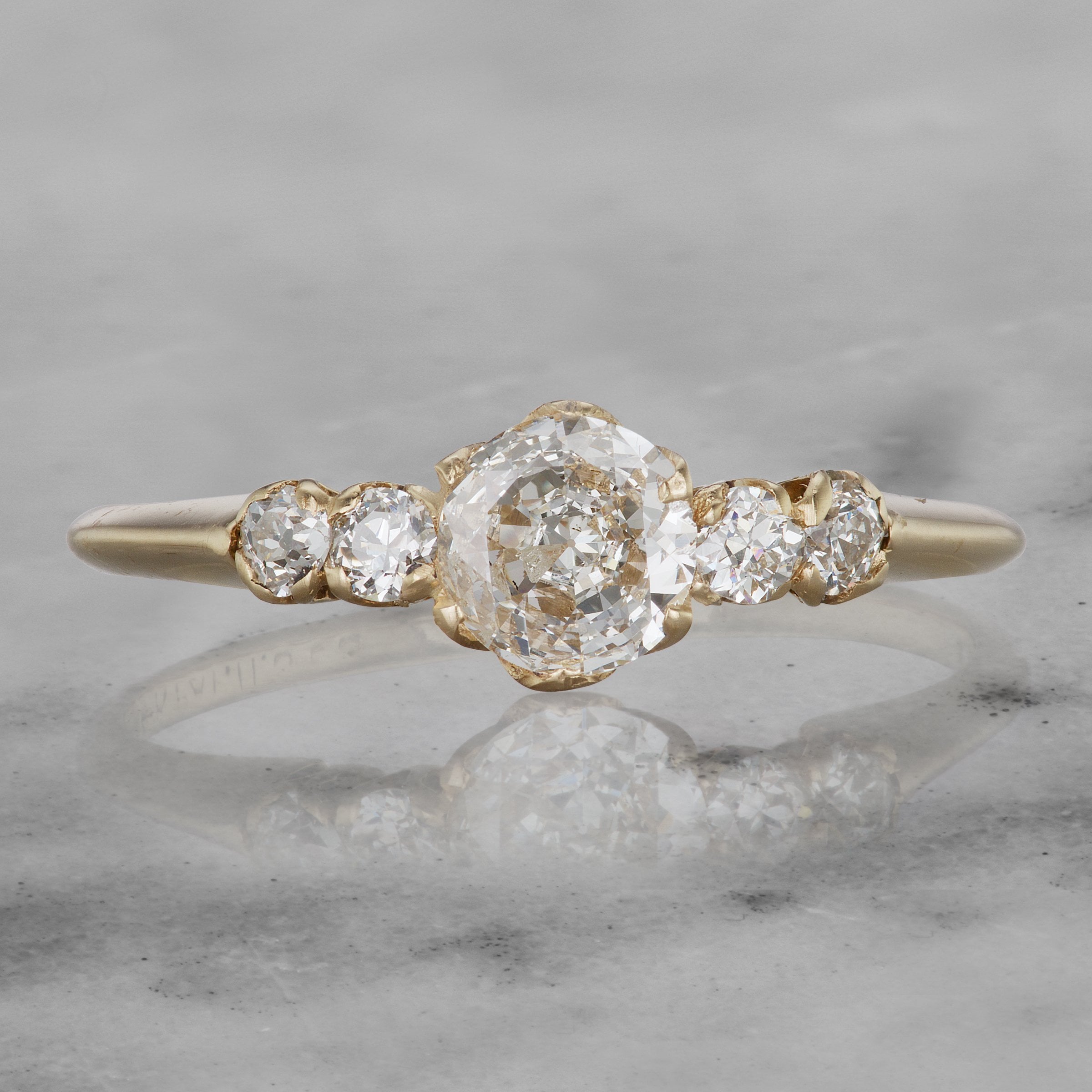 Yellow Gold 5 Stone Engagement Ring Circa 1910 | Victor Barbone