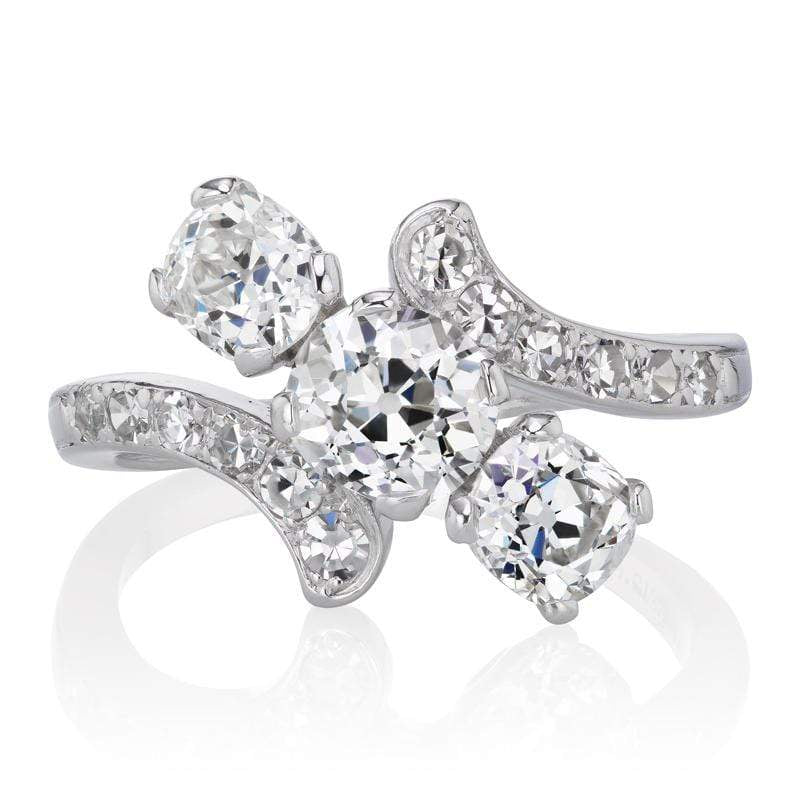 Antique Diamond Bypass Engagement Ring