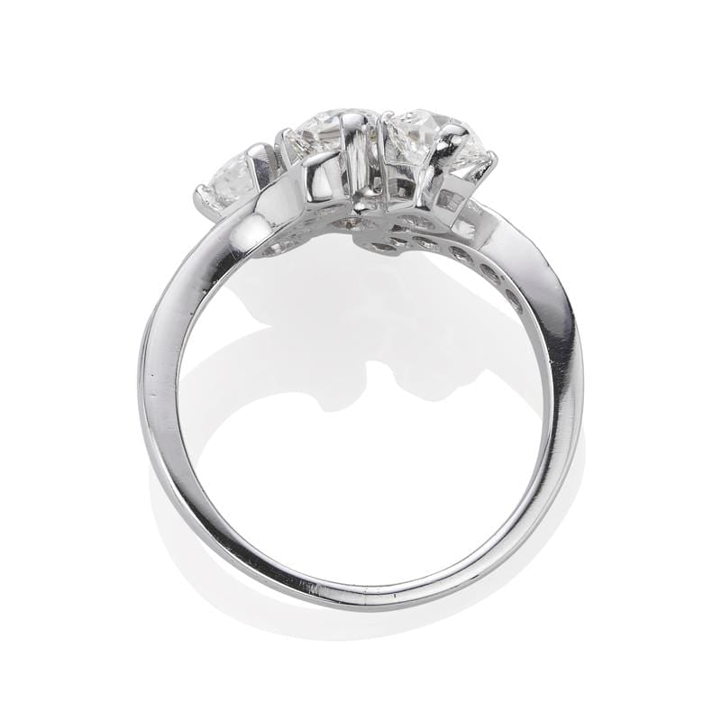 Antique Diamond Bypass Engagement Ring