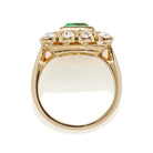 Square Emerald & Diamond Halo Engagement Ring
