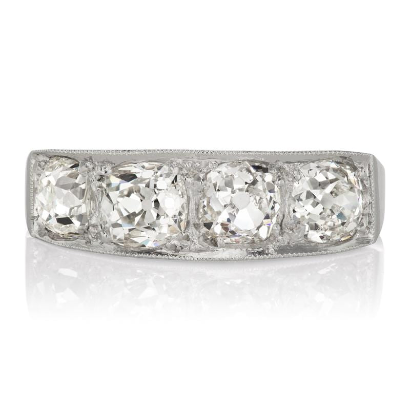 Bezel Set 4 Diamond Engagement Ring