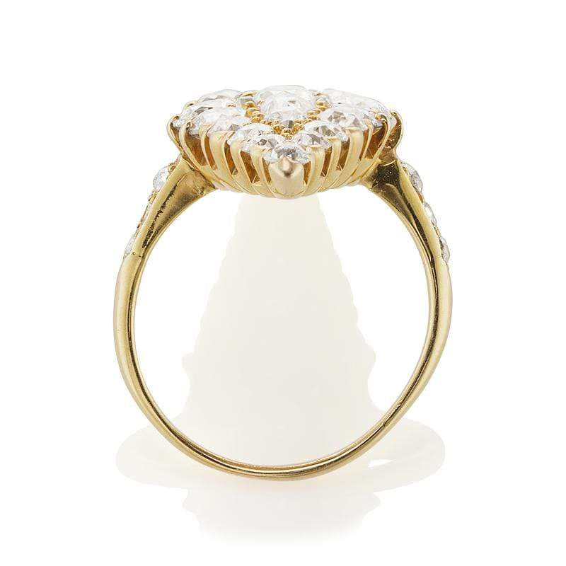 Marquise Shaped Diamond Cluster Engagement Ring