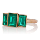 Three Colombian Emeralds Bezel-Set in an 18 Karat Rose Gold Setting