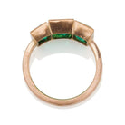 Three Colombian Emeralds Bezel-Set in an 18 Karat Rose Gold Setting