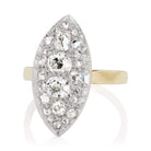 French Vintage Diamond Ring - Platinum-Topped 18 Karat Yellow Gold