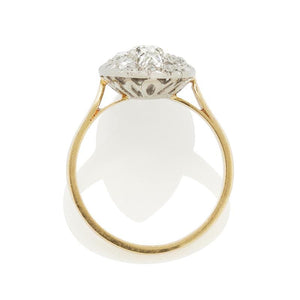 French Vintage Diamond Ring - Platinum-Topped 18 Karat Yellow Gold