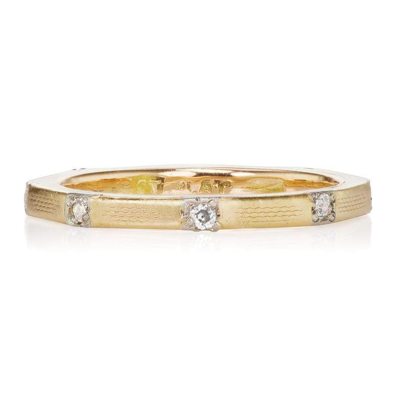 Octagon Wedding Band - Diamond & Gold Circa 1930 | Victor Barbone